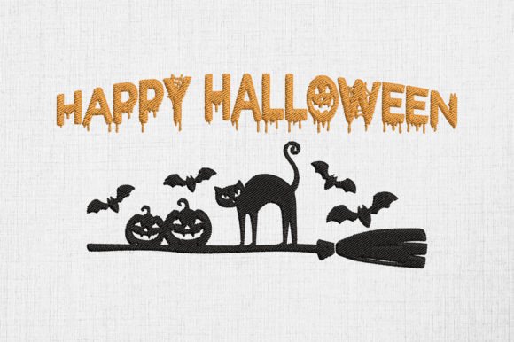Black Cat on Broomstick Halloween Design Review